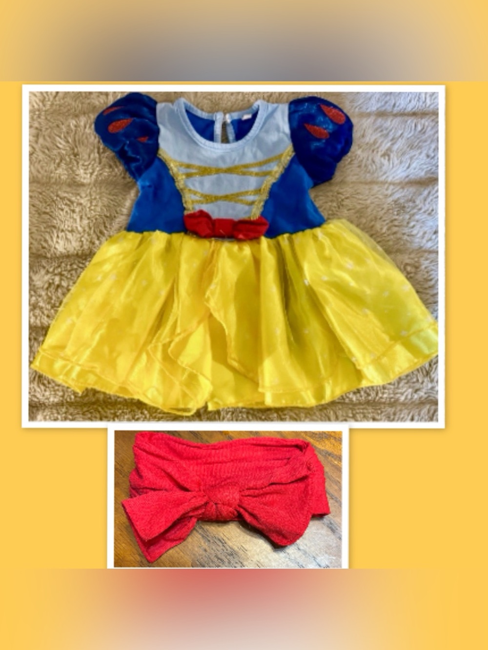 Snow White Infant Girls Costume & Headband ~ Size (0-3 Months)